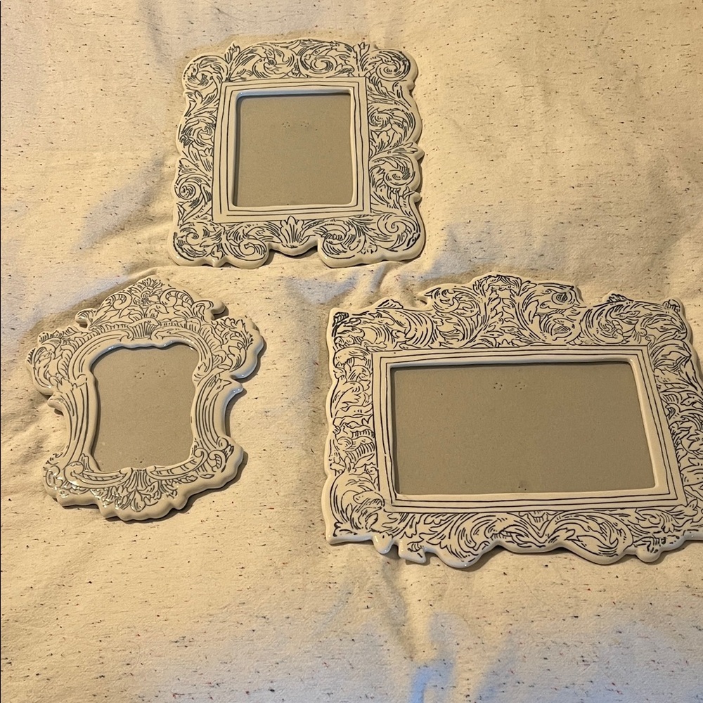 Anthropologie White whimsical Picture Frames